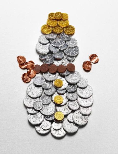 Photograph Tal Silverman Snowman Chocolate Coins on One Eyeland